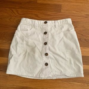 White mini skirt